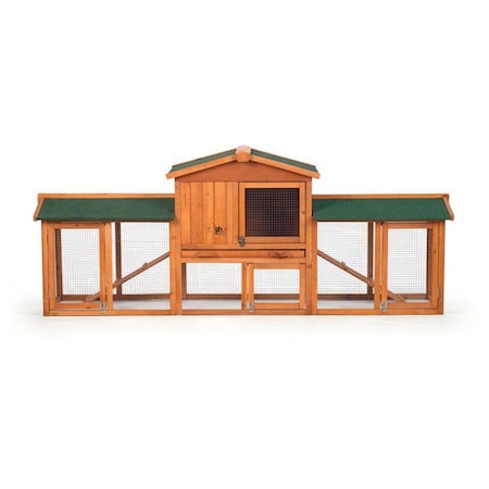 Prevue Rabbit Hutch with Double Run, Maple & Green 4600